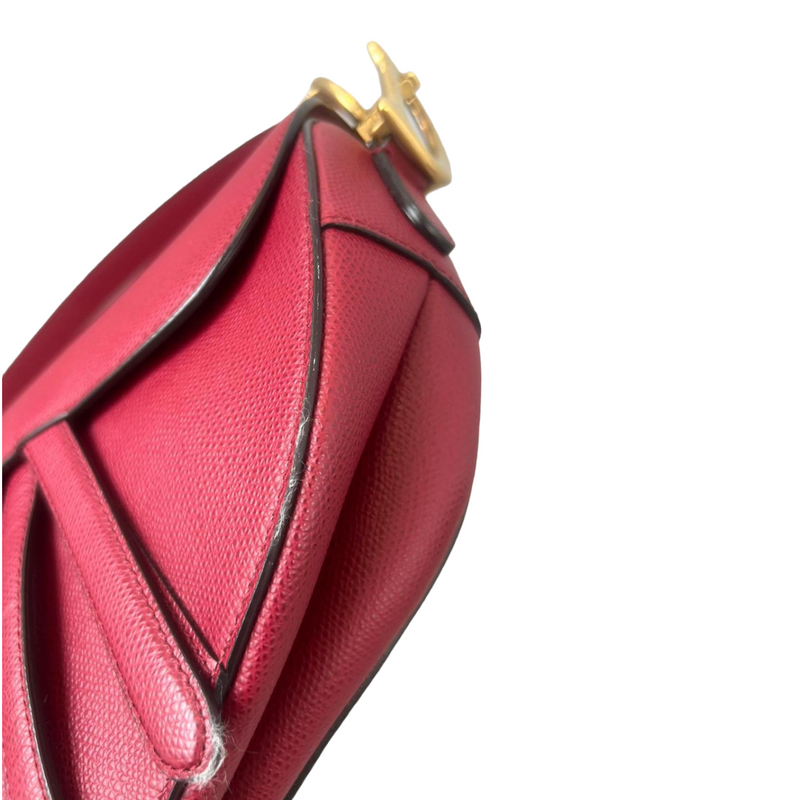 Dior Saddle Burgundy Red Saddle bag with Oblique Studded Strap