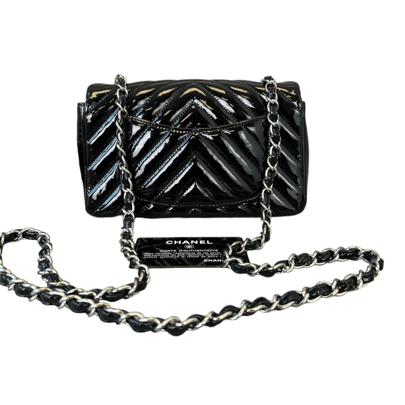 Mini Chevron Patent Black SHW