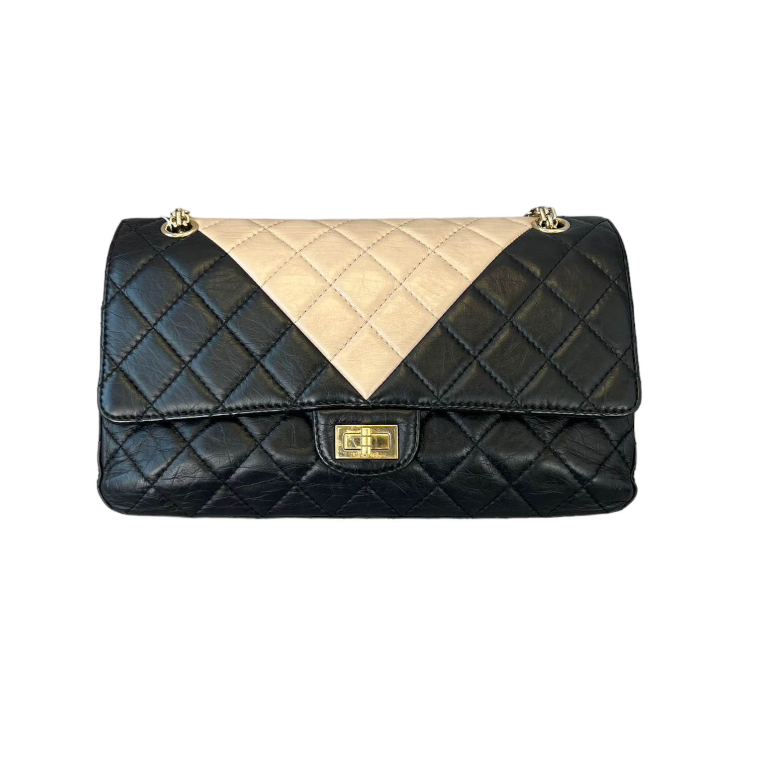 Chanel - 2.55 Reissue Flap Bag - 225 - Black Aged Lambskin GHW