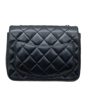 Mini Rectangle Lambskin Black SHW