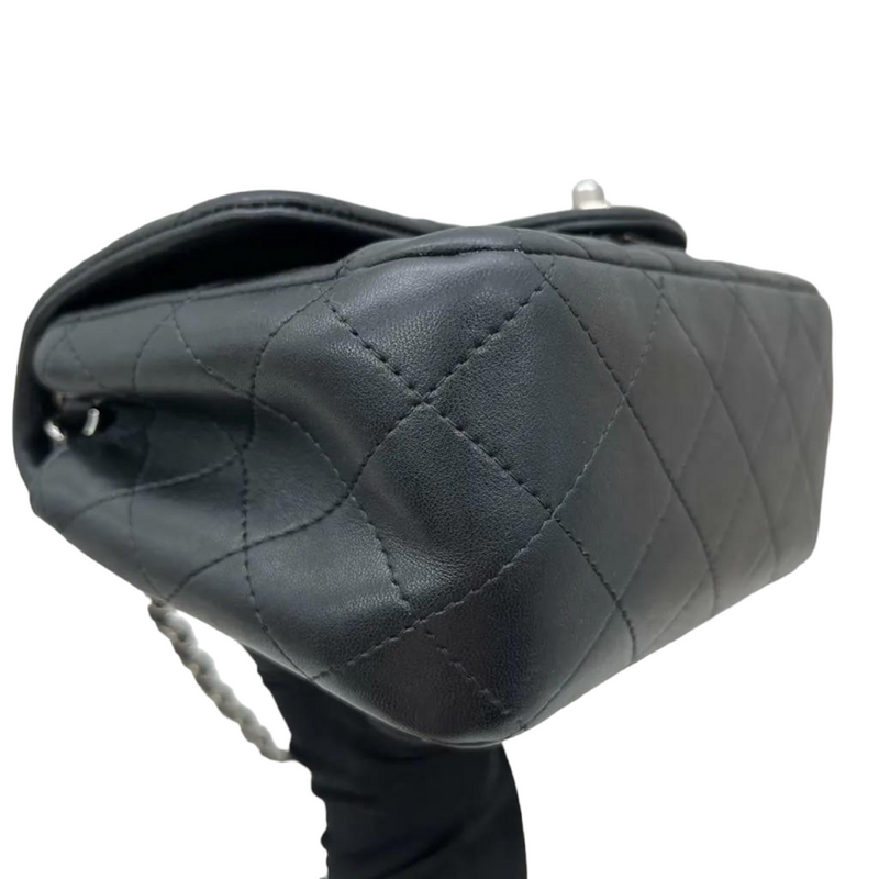 Mini Rectangle Lambskin Black SHW