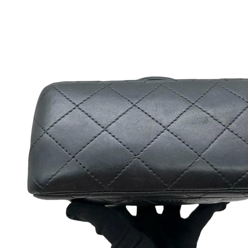 Mini Rectangle Lambskin Black SHW