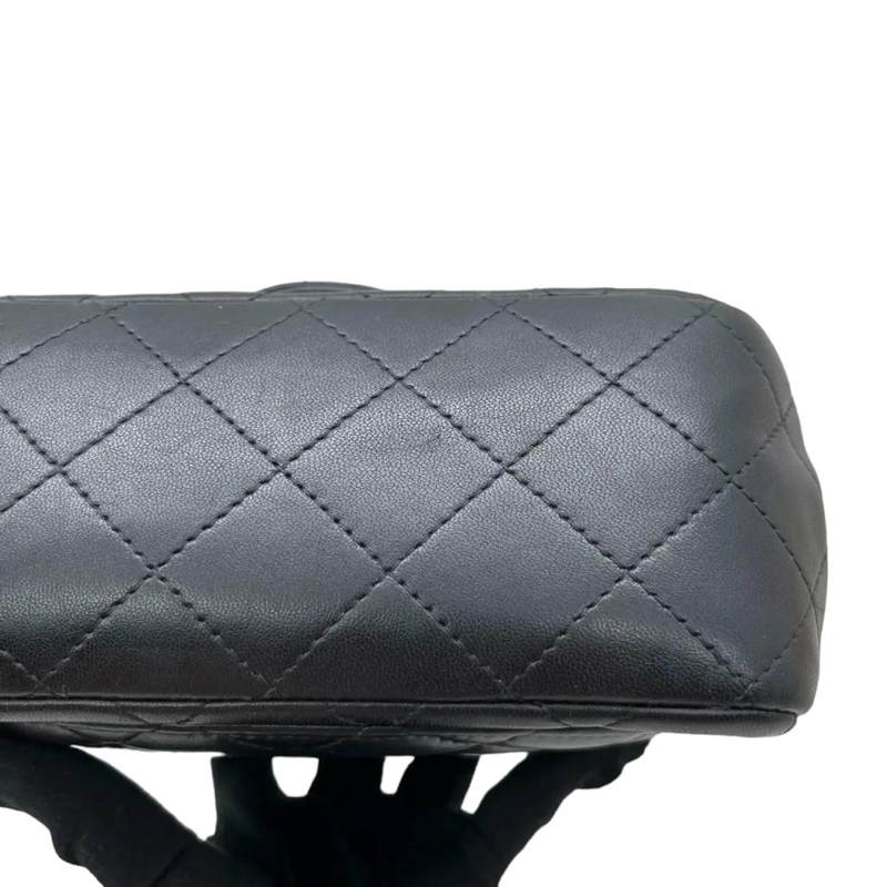 Mini Rectangle Lambskin Black SHW