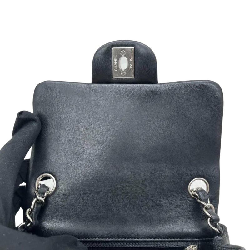 Mini Rectangle Lambskin Black SHW