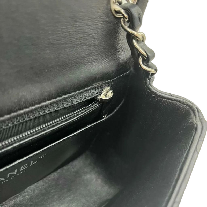 Mini Rectangle Lambskin Black SHW