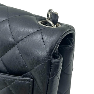 Mini Rectangle Lambskin Black SHW