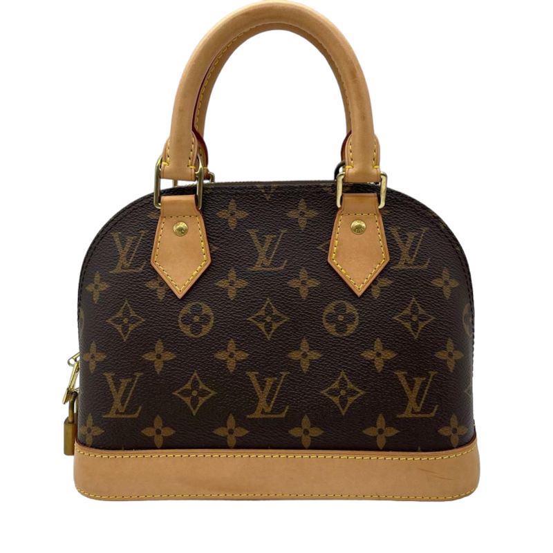 Alma Monogram Canvas Leather Satchel