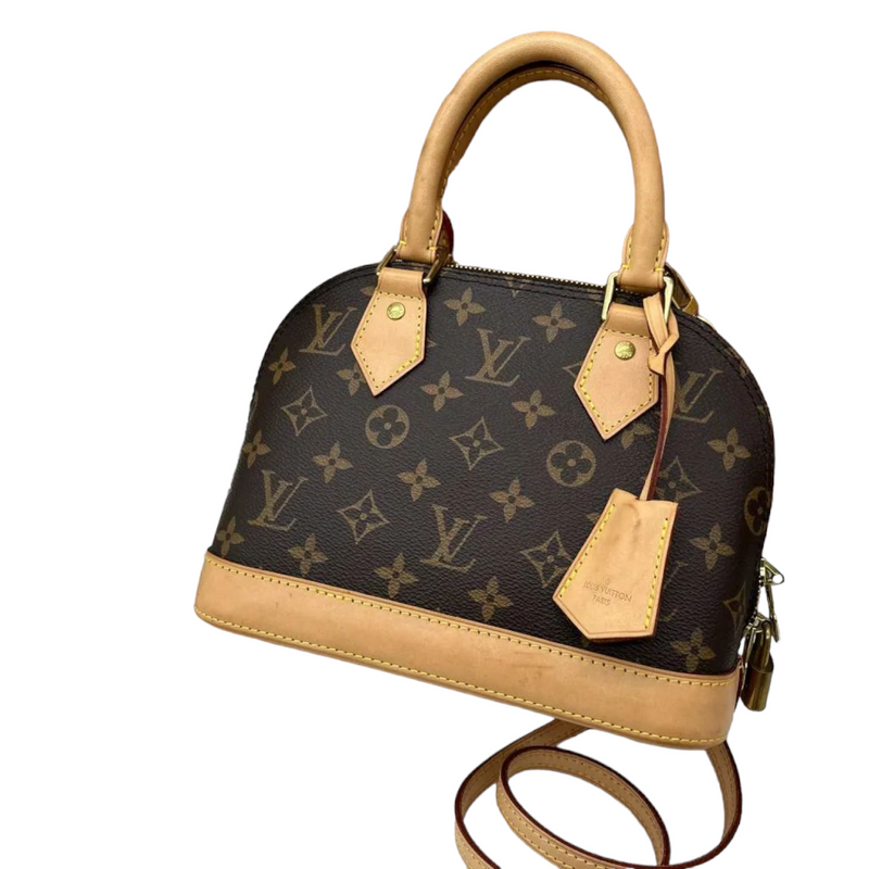 Louis Vuitton Azur Damier Coated Canvas Braided Alma BB Gold