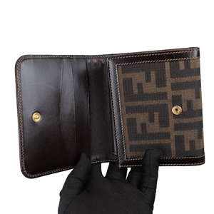 Monogram Zucca Compact Wallet Brown