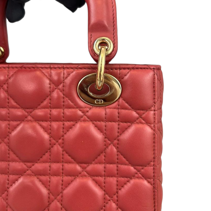 Lady Dior Small Coral GHW