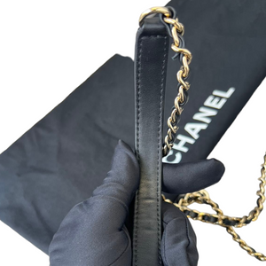 CC Mania Flap Lambskin Black Bag GHW