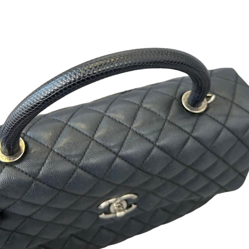 Coco Handle Caviar Quilted Large Black RHW