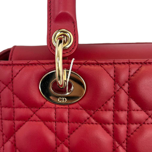 Lady Dior Lambskin Medium Red GHW