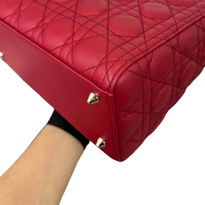 Lady Dior Lambskin Medium Red GHW