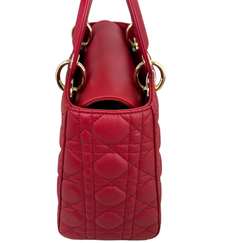 Lady Dior Lambskin Medium Red GHW