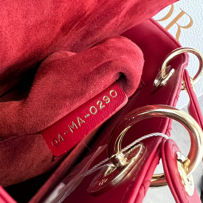 Lady Dior Lambskin Medium Red GHW