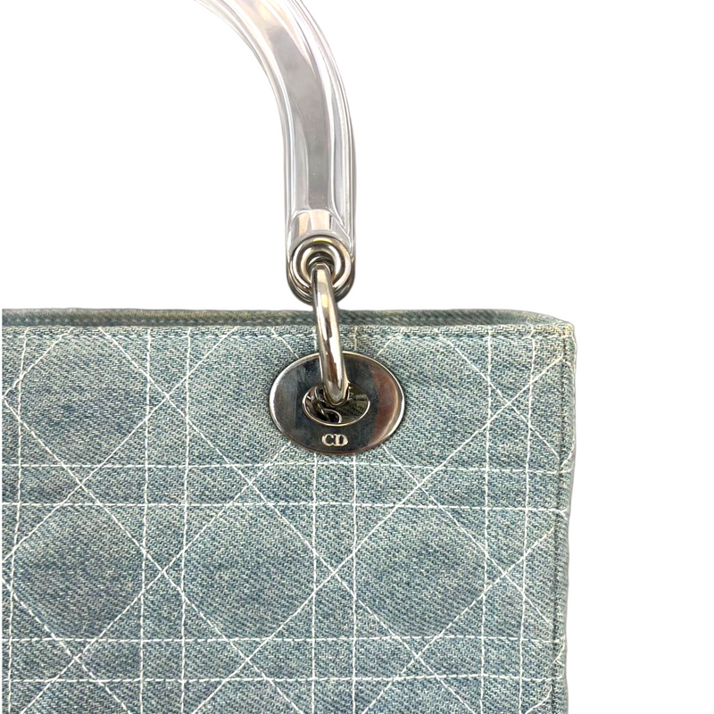 Lady Dior Medium Denim with Acrylic Handle