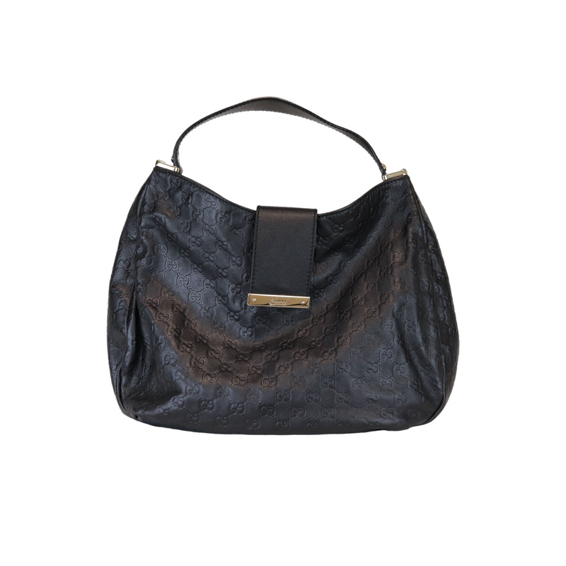 Guccissima New Ladies Web Hobo Black GHW