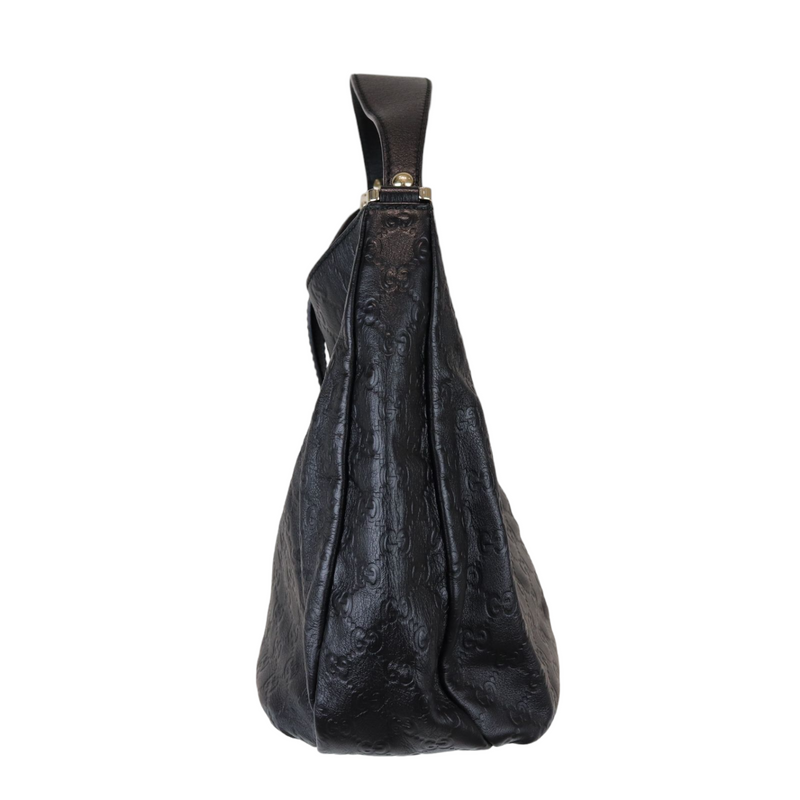 Guccissima New Ladies Web Hobo Black GHW