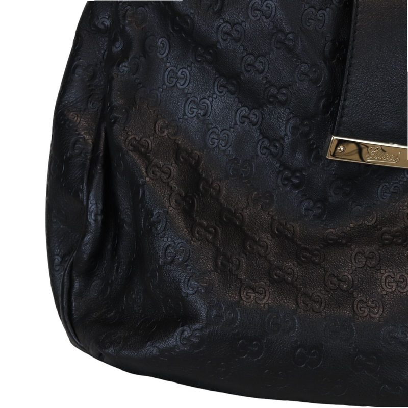 Guccissima New Ladies Web Hobo Black GHW