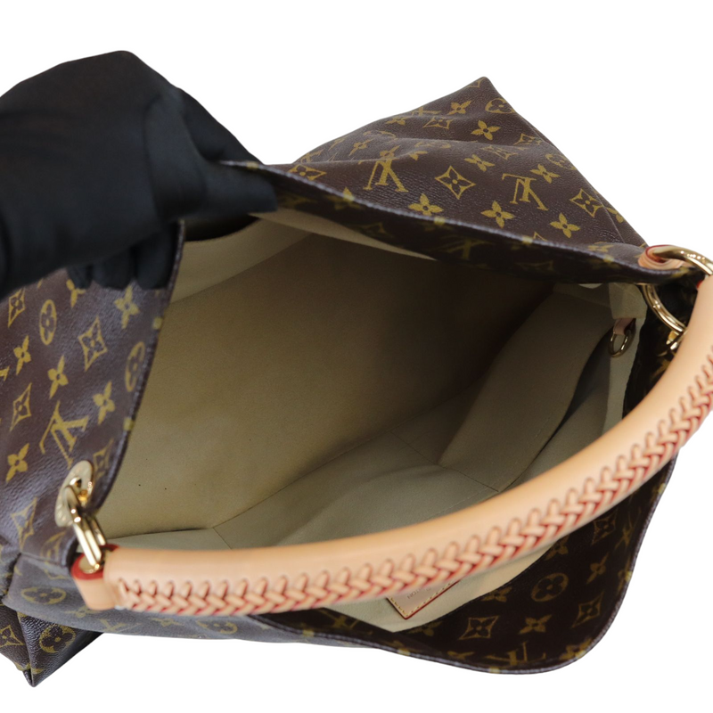 Louis Vuitton Artsy MM Monogram Canvas Hobo Bag Brown