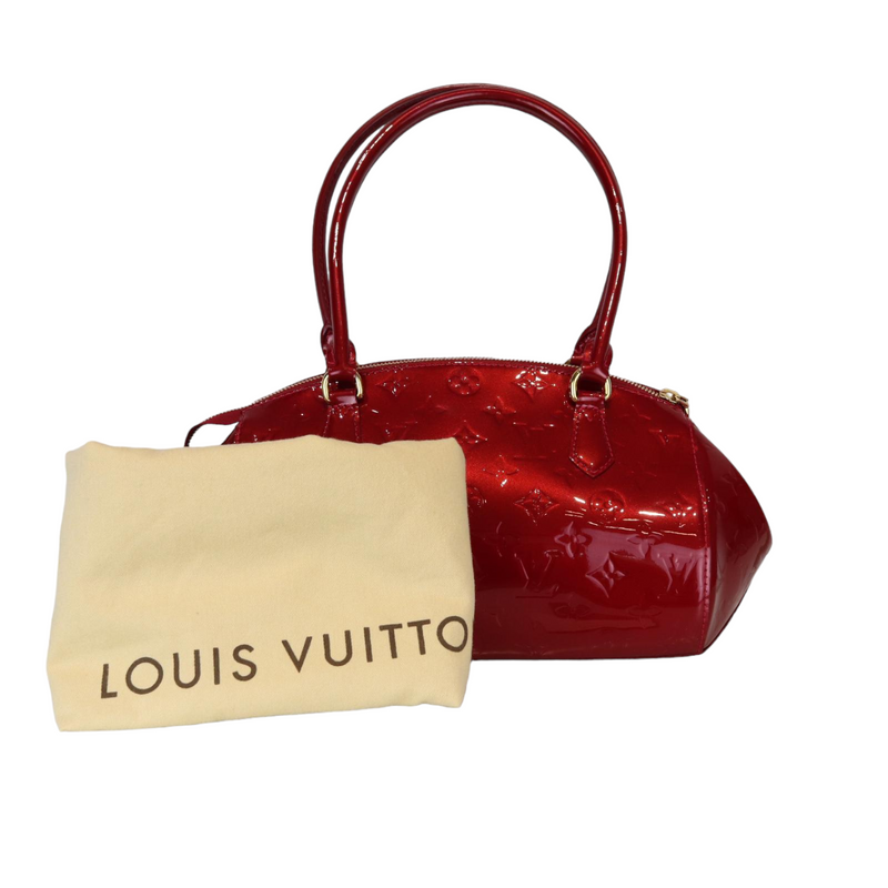Louis Vuitton Pattern Print, Red Monogram Vernis Wilshire PM