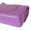 Classic Double Flap Medium Patent Quilted Purple GHW