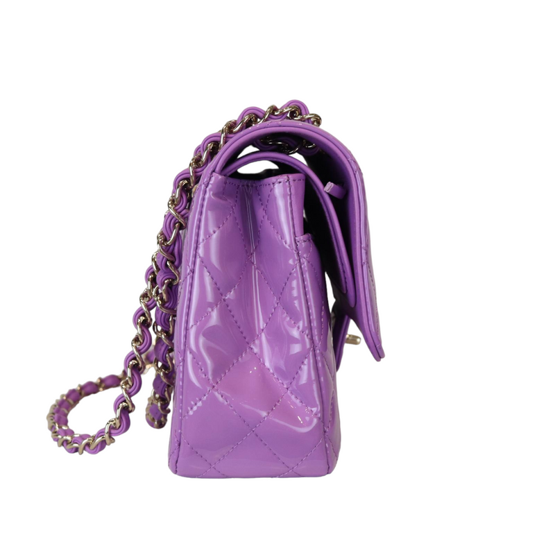 Chanel Mini Flap Patent Calfskin Leather Shoulder Bag Purple