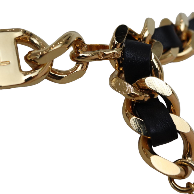 Chanel Gold Metal, Black Resin Along The Nile Large CC Pendant