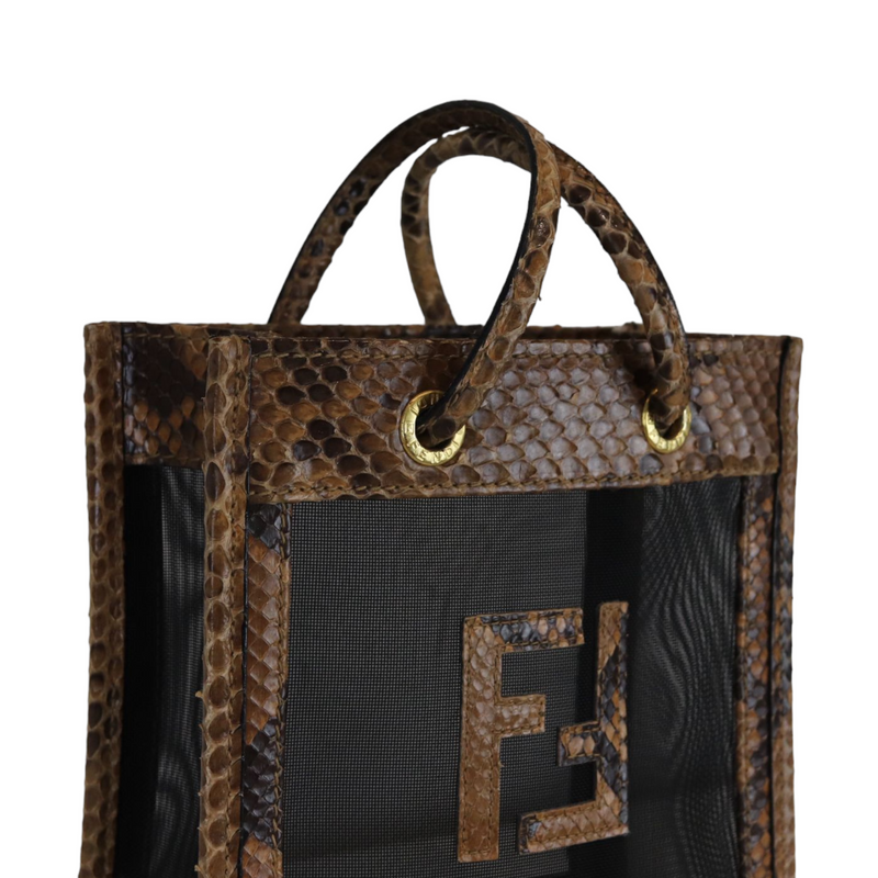 Vintage Mesh Mini Bag Python Brown GHW