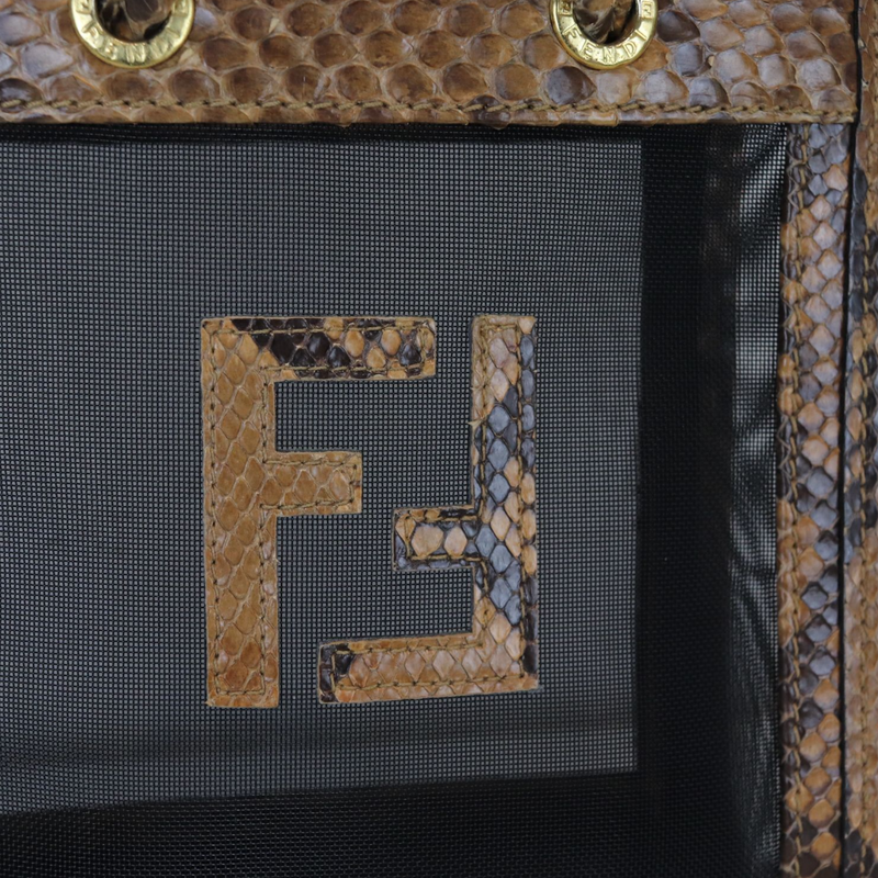 Vintage Mesh Mini Bag Python Brown GHW