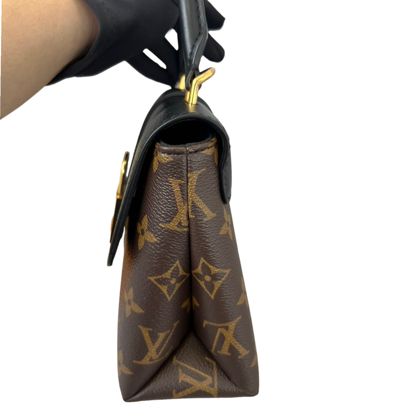 Louis Vuitton Black, Brown, Pattern Print Monogram LOCKY Bb w/ Strap