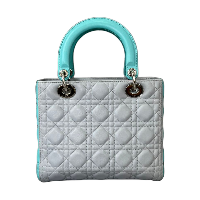 Medium Lady Dior Duo Tone Grey Blue SHW