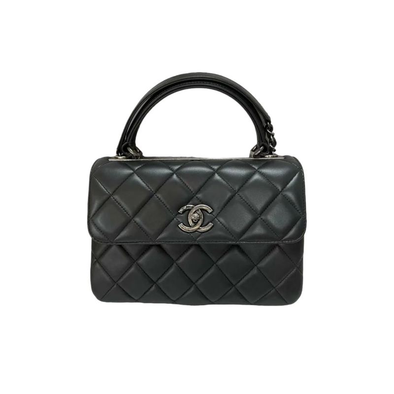 Chanel Lambskin Quilted Small Trendy CC Dual Handle Flap Bag Black