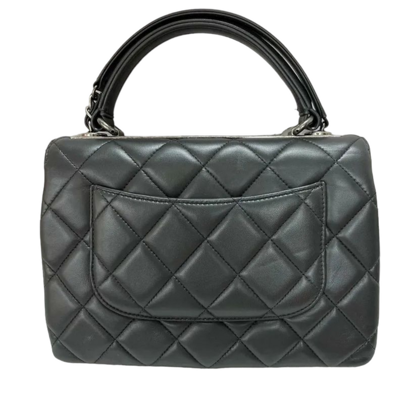 CHANEL Caviar Quilted Medium Coco Handle Flap Navy Blue 851468
