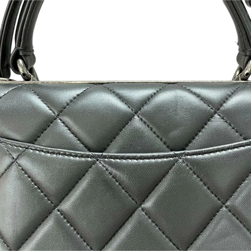 Small Trendy CC Dual Handle Flap Grey RHW