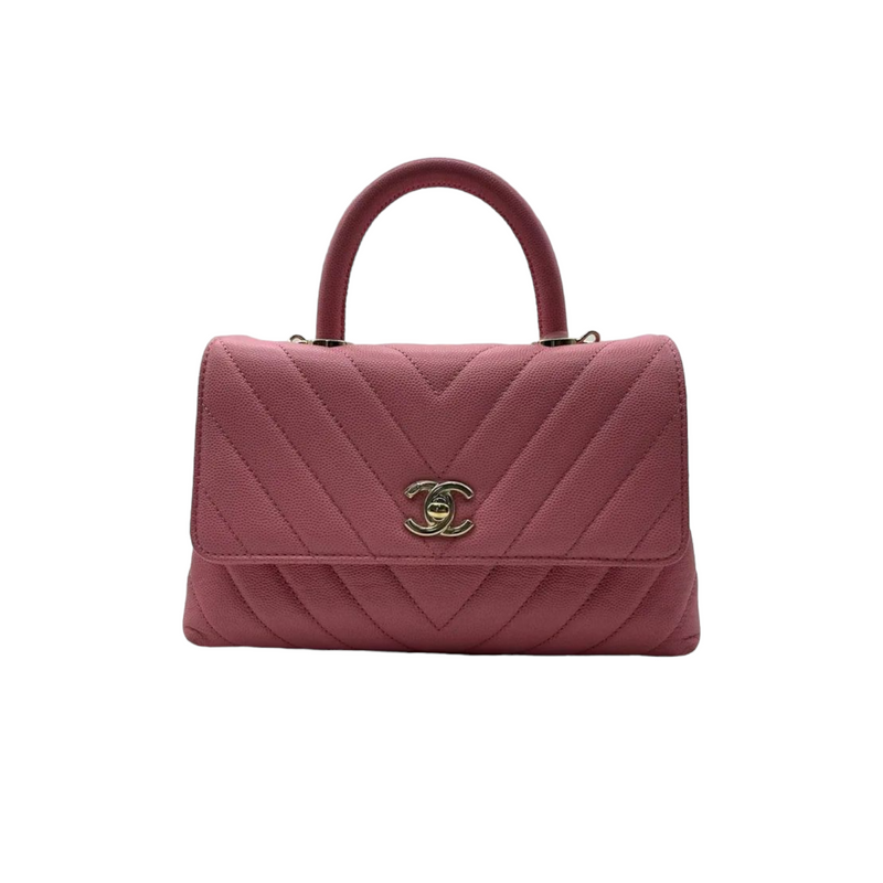 Chanel Coco Handle Small Caviar Pink GHW – Bag Religion