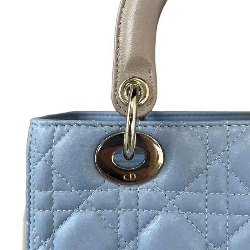 Lady Dior Medium Duo Tone Grey Blue SHW