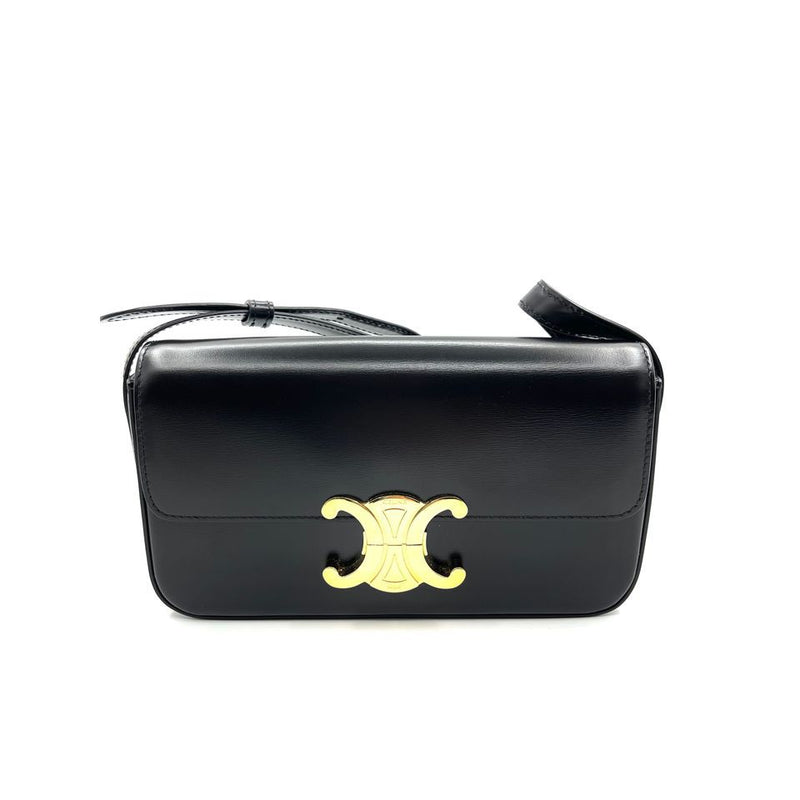 CARD HOLDER ON CHAIN TRIOMPHE in Shiny calfskin