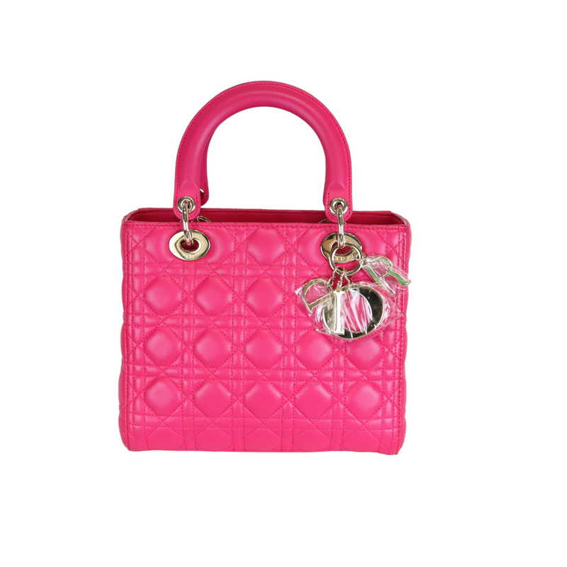 Medium Lady Dior Lambskin Pink GHW