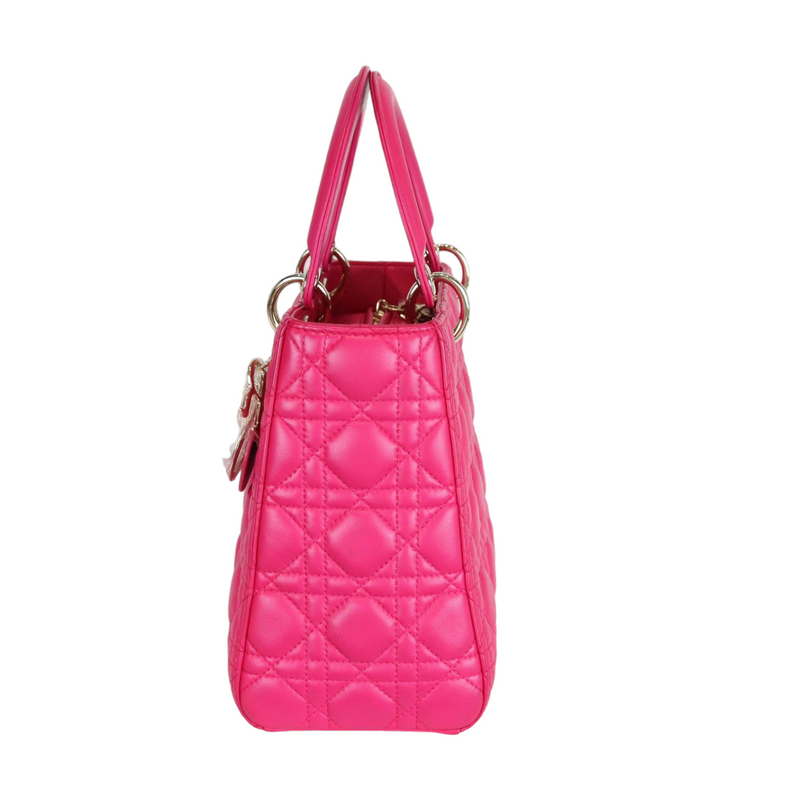 Medium Lady Dior Lambskin Pink GHW