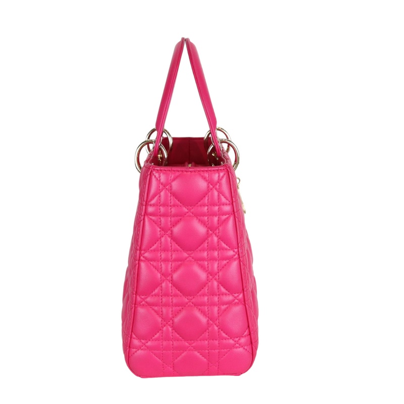 Medium Lady Dior Lambskin Pink GHW