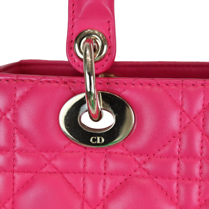 Medium Lady Dior Lambskin Pink GHW