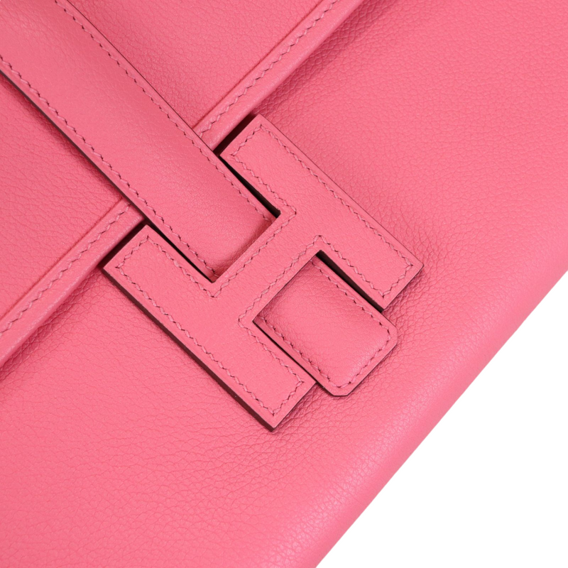 Brand new Hermes Jige Elan Clutch 29 - Rose Pourpre Pink Swift