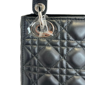 Mini Lady Dior Black Lambskin Cannage SHW