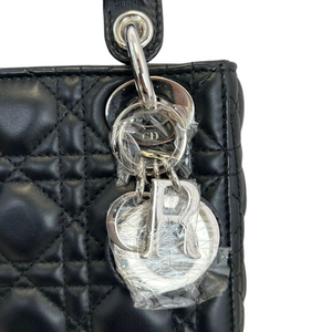 Mini Lady Dior Black Lambskin Cannage SHW