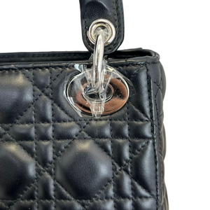 Mini Lady Dior Black Lambskin Cannage SHW