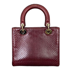 Medium Lady Dior Python Burgundy GHW