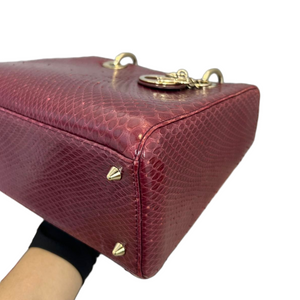 Medium Lady Dior Python Burgundy GHW