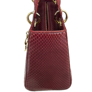 Medium Lady Dior Python Burgundy GHW